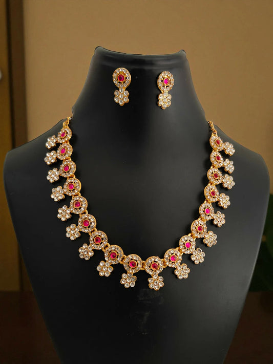 Traditional Kundan & Pearl Peacock Choker Necklace Set | RX Consultant (RX50)