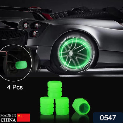 Luminous Tyre Valve Caps – Glow-in-the-Dark Air Stem Covers (4 Pcs)