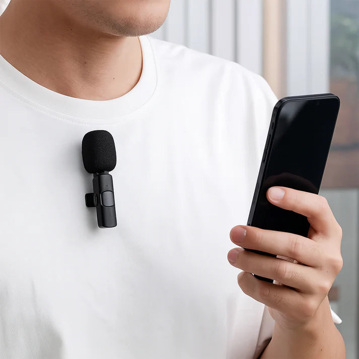 Intelligent Noise Cancelling Live Streaming Clip on Microphone for Type-C & for iPhone