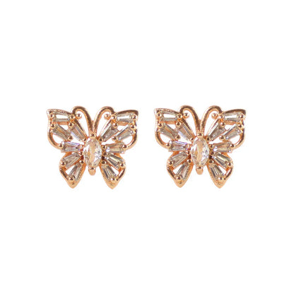 Elegant Butterfly Design CZ Stone Stud Earrings for Women | RX Consultant (RX42)
