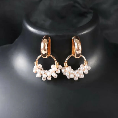 Pearl Beaded Hoop Earrings | RXConsultant (RX46)