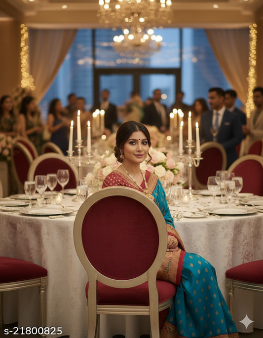 Blue & Gold Mysore Silk Saree with Rich Zari Work - RX21