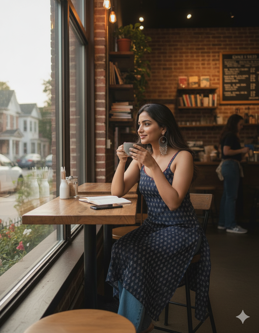 Black Sleeveless Printed Kurti - RX10