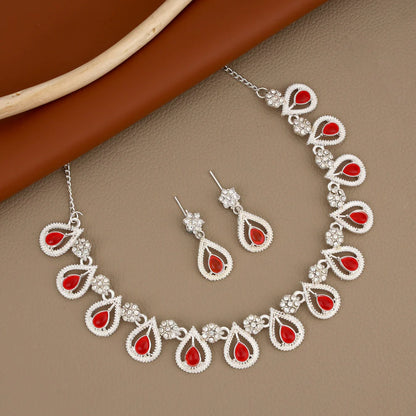 Rustic Oxidized Silver Emerald Scallop Choker Set | RX Consultant (RX48)