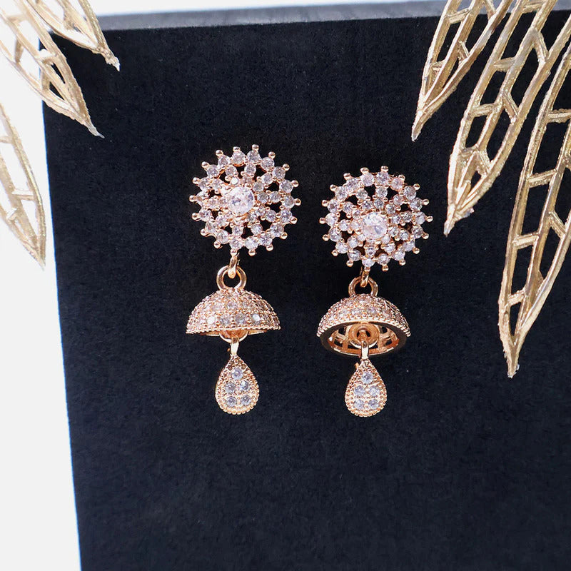 Elegant Umbrella Design CZ Stone Drop Earrings for Women – | RX Consultant (RX43)