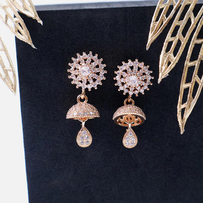 Elegant Umbrella Design CZ Stone Drop Earrings for Women – | RX Consultant (RX43)