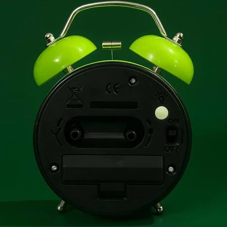 Vintage Twin Bell Analog Alarm Clock for Bedroom & Office – Green