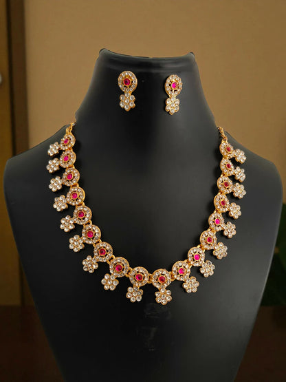 Traditional Kundan & Pearl Peacock Choker Necklace Set | RX Consultant  (RX50)